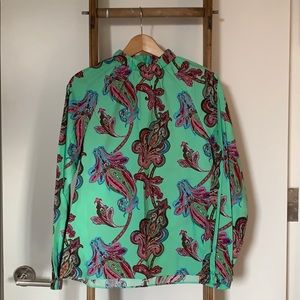Tibi Paisley Print Shirt with Ruching
